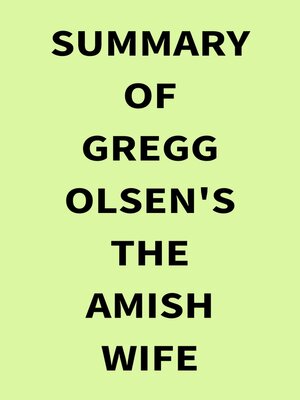 cover image of Summary of Gregg Olsen's the Amish Wife